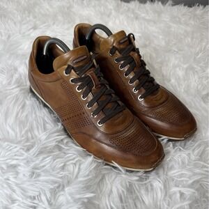 Magnanni Lizandro Torba Calfskin Leather Sneakers  10 Brown Portugal Shoes $595